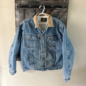 Men's Vintage Men's President Stone Sherpa Line Jean Jacket w//Corduroy Collar